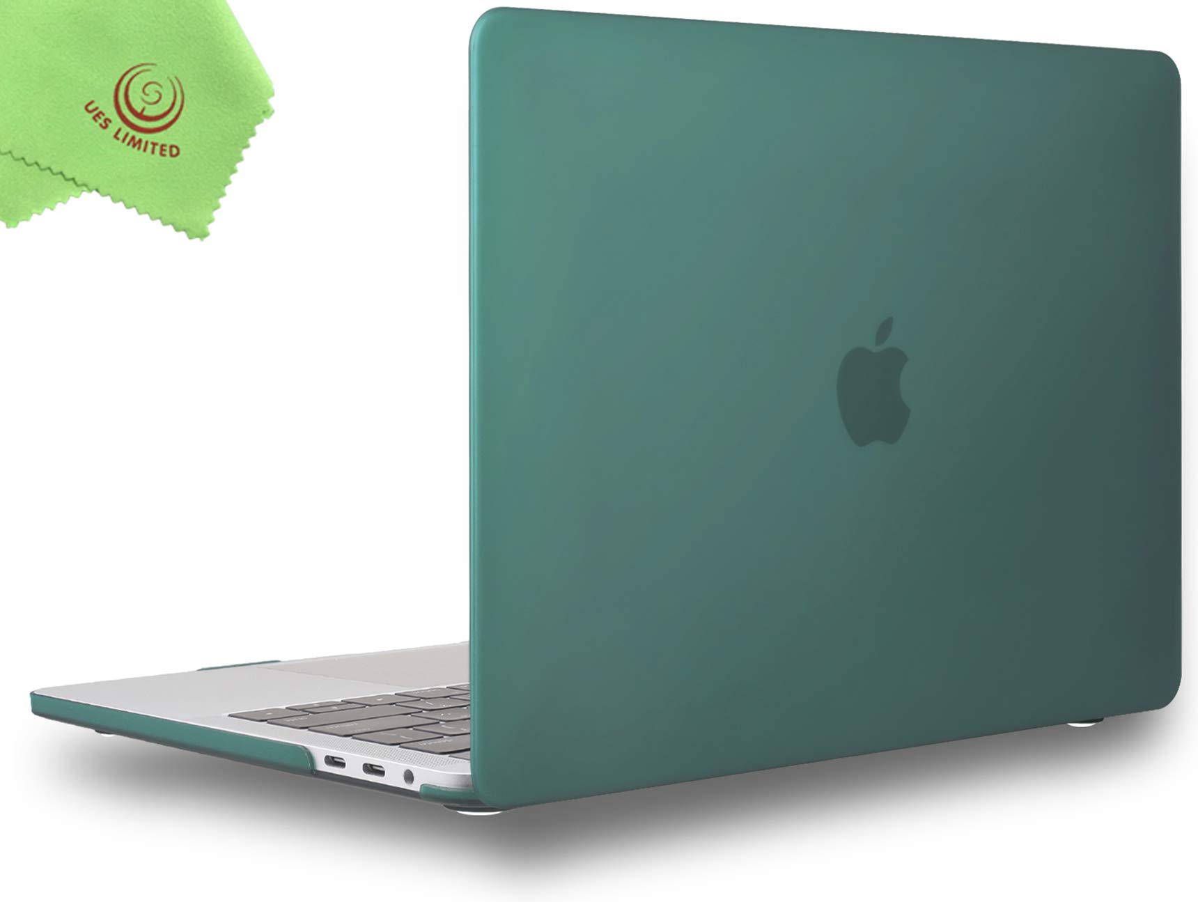 UESWILL MacBook Pro 13 inch M1 M2 Case 2024 2023 2022-2016 Model A2338 A2289 A2251 A2159 A1989 A1706 A1708, with USB-C Touch Bar, Matte Hard Shell Case Cover, Peacock Green