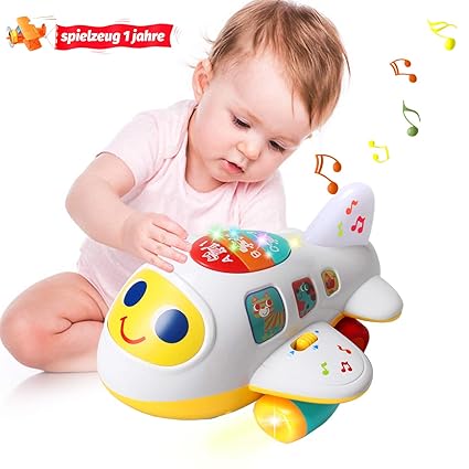 ACTRINIC Baby Spielzeug elektronisches Flugzeug Spielzeug mit Licht und Musik Best pädagogisches Spielzeug für Kinder für Kle