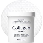 Wellderma Premium Hydro Toner Pad, 250ml / 60 Pads – Hydrating & Firming with Collagen Water 50,934ppm, 7 Peptides & 6 Hyaluronic Acids, Large 75mm Size