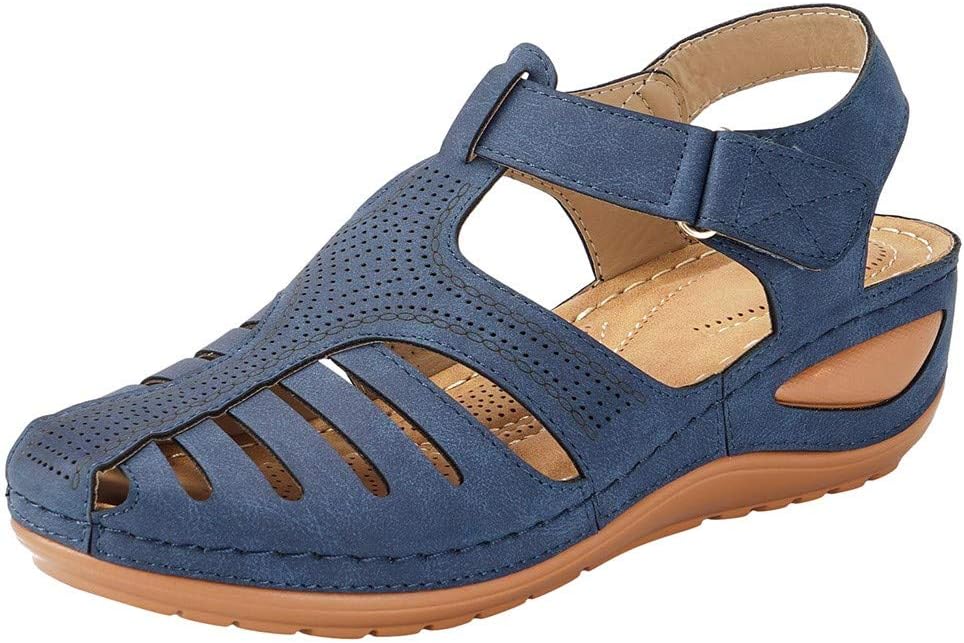 Shoes for Women Flats Comfortable Women's Ladies Girls Comfortable Ankle Hollow Round Toe Sandals Soft Sole Shoes