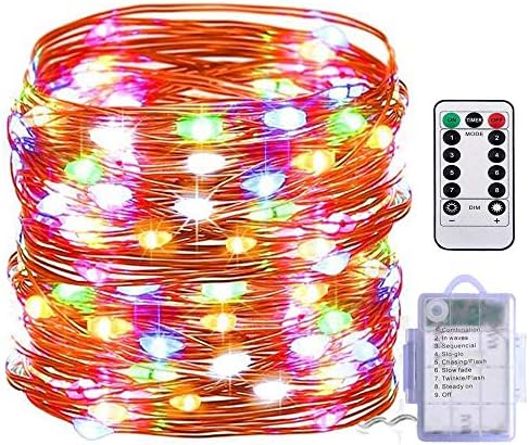 FSTgo 200 LED Battery Operated Light Chirstmas Light with Remote Control Battery Fairly Light Waterproof for Christmas Tree Garden Wedding Party 8 Mode 66 Foot 20M