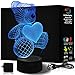 Teddy Bear 3D Night Light 7 Color LED Does Not Get Hot Includes Mains Plug and USB Cable Larger Size 242mm X 145mm A Great Gift for Girls Mom Perfect Girls 3D Illusion Lamp by rainbolights