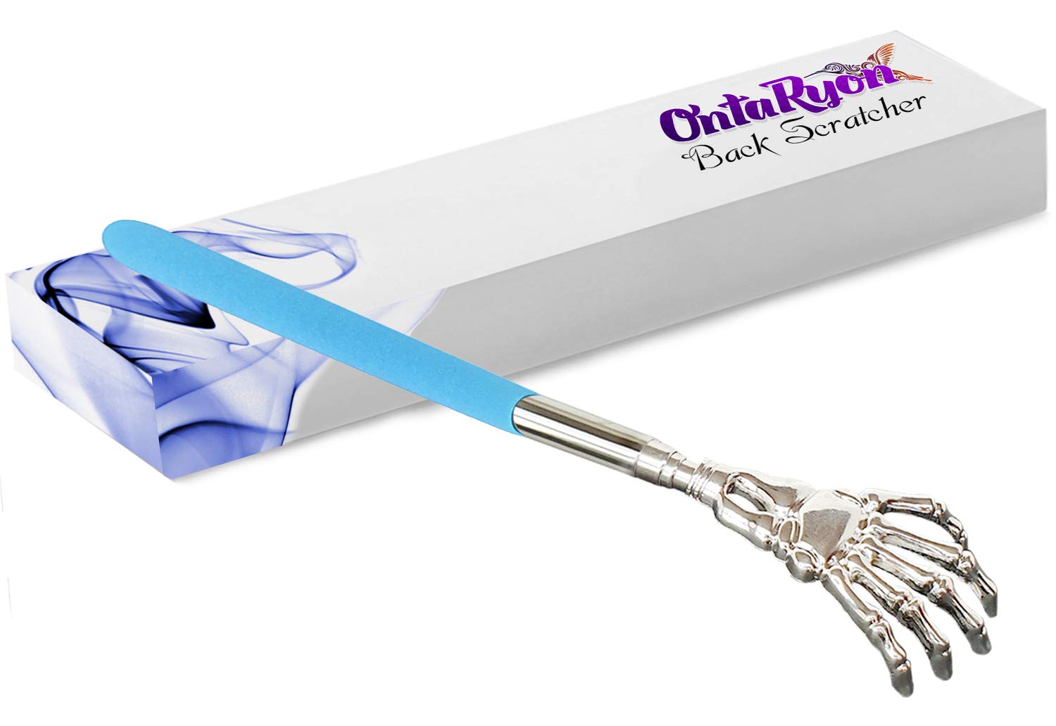 OntaRyon Telescopic Back Scratcher | Novelty Gifts for Men & Women | Small Stocking Fillers for Adults | Unusual & Funny Present (Blue)