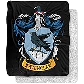 Harry Potter Blanket, 50"x60", Ravenclaw Crest 1 Silky Touch Sherpa Back Super Soft Throw Blanket