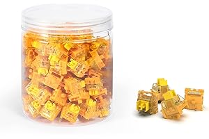MAGIC-REFINER x Banana Yellow Switches for Mechanical Keyboard DIY, 38gf Linear Keyswitch 3 Pins, Pre Lubed with POM Stem Com
