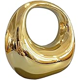 GSYPS Acrylic Evening Clutch Purse Top-handle Moon Hobo Bag, Elegant Marble Handbag for Wedding Cocktail Party