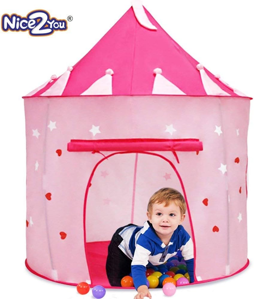 Nice2you Kid Tents Playhouse for Boys Girls Play Castle Indoor Outdoor Ideal for Birthday Gift (Fluorescence)
