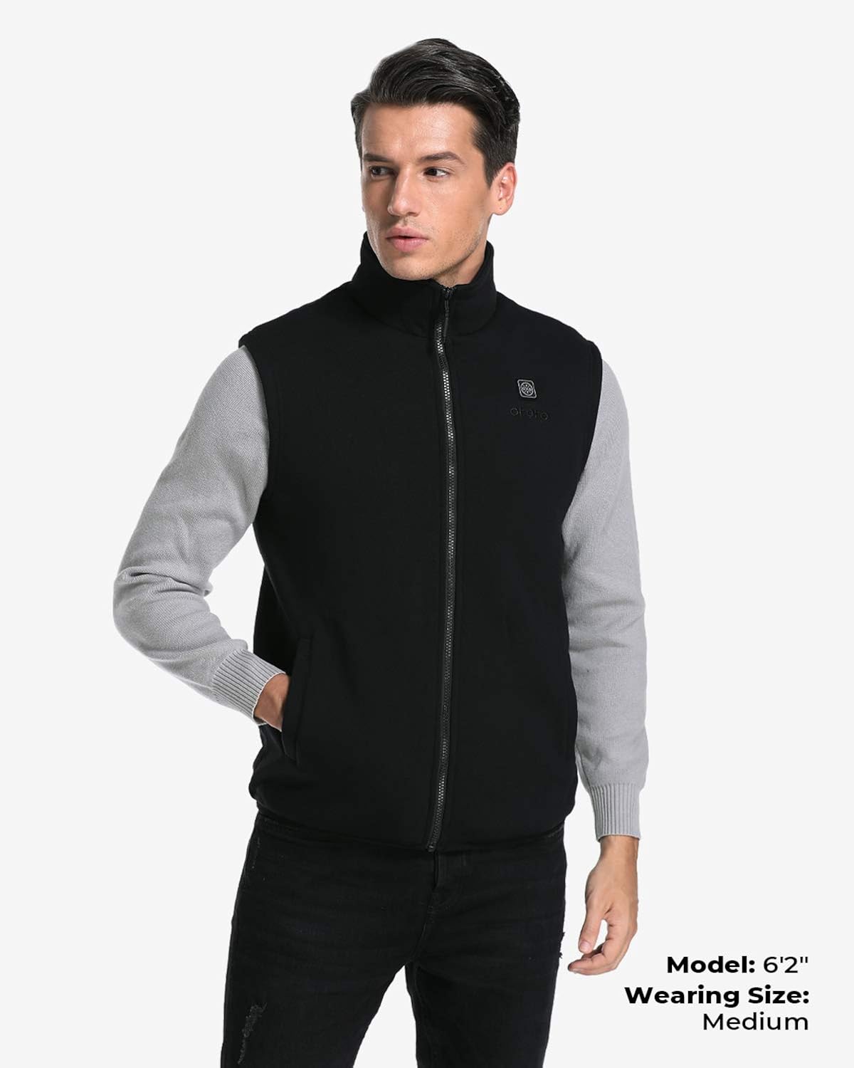ORORO Men's Fleece Heated Vest with Battery Pack: Clothing