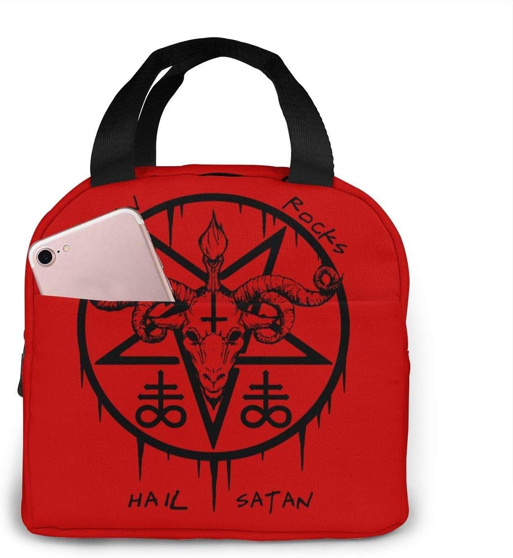GHSF Hail Satan Satan Rocks Baphomet Insulated Lunch Bag Tote Bag