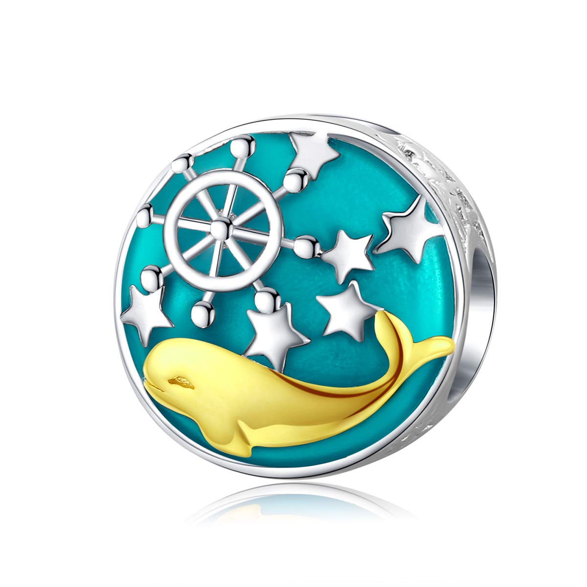 Bijoux Blu Whale Underwater World Series Gold Whale Charm for Women Silver Bracelet 925 Sterling Silver Original Design Jewelry