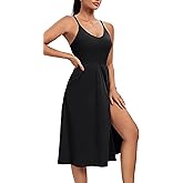 Athletic Dress with Built in Shorts & Bra Adjustable Straps Workout Dress for Tennis Golf Midi Dresses for Women
