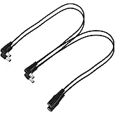 2pcs 1 to 2 Guitar Pedal Power Cables, Daisy Chain 9V DC Pedal Power Supply Splitter Adapter Plug for Guitar Wire Cord Effect