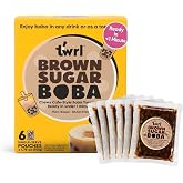 Twrl Brown Sugar Boba Pearls for Bubble Tea, 6 Single-Serve Packs | Taiwanese Boba Pearls, Café-Style Tapioca Topping for Mil