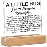 Memorial Gifts Acrylic Sign, a Little Hug from Heaven Remembrance Condolence for Loss of Loved One, A Letter From My Son In Heaven Table Decor Bereavement Gift, Sympathy Gifts for Mom Dad Couple