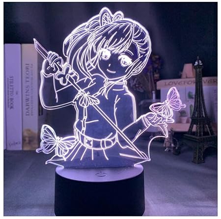 Nettes Schmetterlingsmädchen LED Nachtlicht 3D Illusion Lampe Kinder