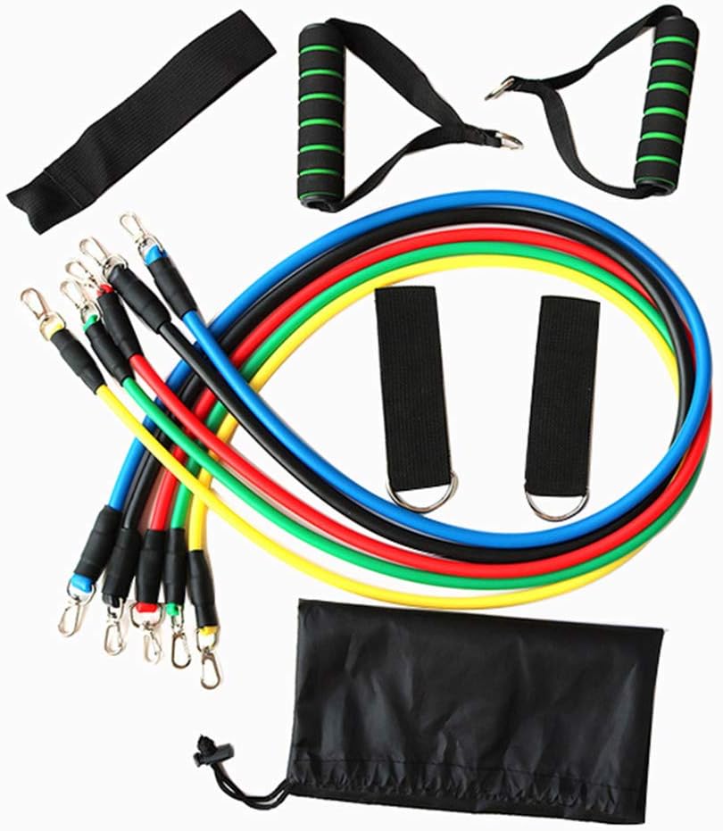 ZHESHEN Resistance Bands Set - 11 Pieces Exercise Elastic Bands, 5 Tube Bands, Door Anchor, Ankle Straps, Carry Bag - Home Workouts and Physical Therapy