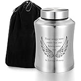 Urns for Ashes Decorative Urns for Adult Human Ashes Large Stainless Steel Cremation Urns for Human Keepsake Up to 220 lbs