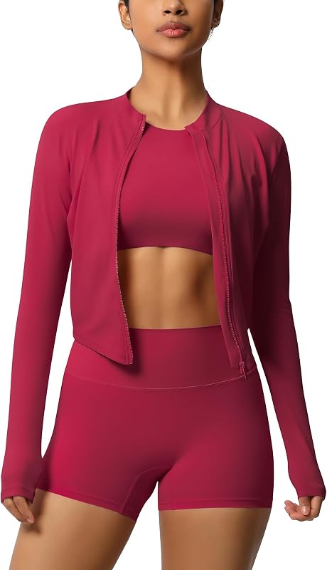 Conjunto deportivo para mujer de 3 piezas con chaqueta deportiva: conjunto de chaqueta de gimnasio + leggings cortos + camiseta sin mangas de manga corta con sujetador - ropa deportiva para