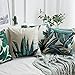 MIULEE Pack of 4 Tropical Leaves Series Throw Pillow Cover Decorative Cotton Linen Burlap Square Cushion Cover Pillow Case for Car Sofa Bed Couch 18 x 18 Inch