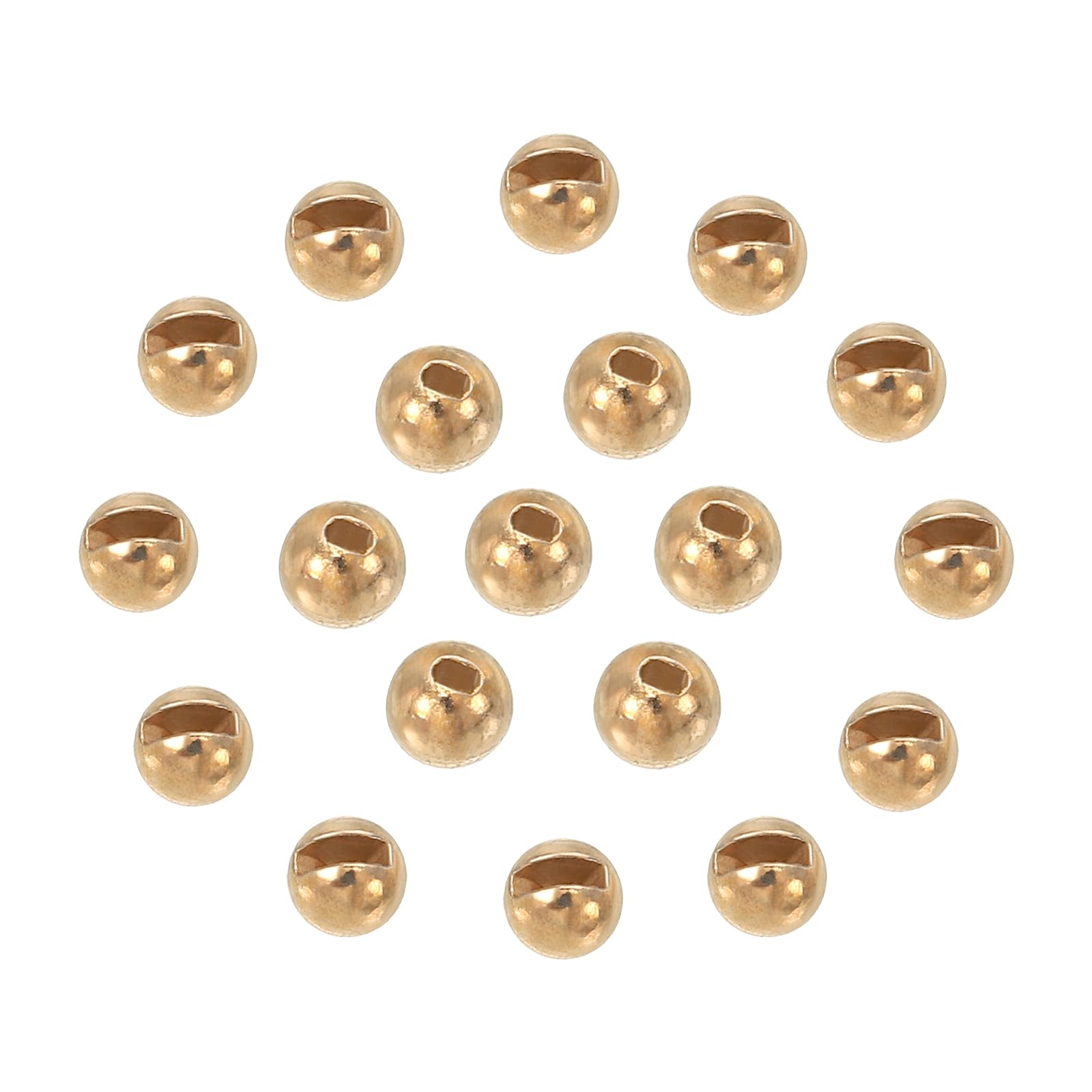 PATIKIL 3.5mm Fly Tying Tungsten Beads, 50 Pcs Brass Slotted Beads for Jig Hooks