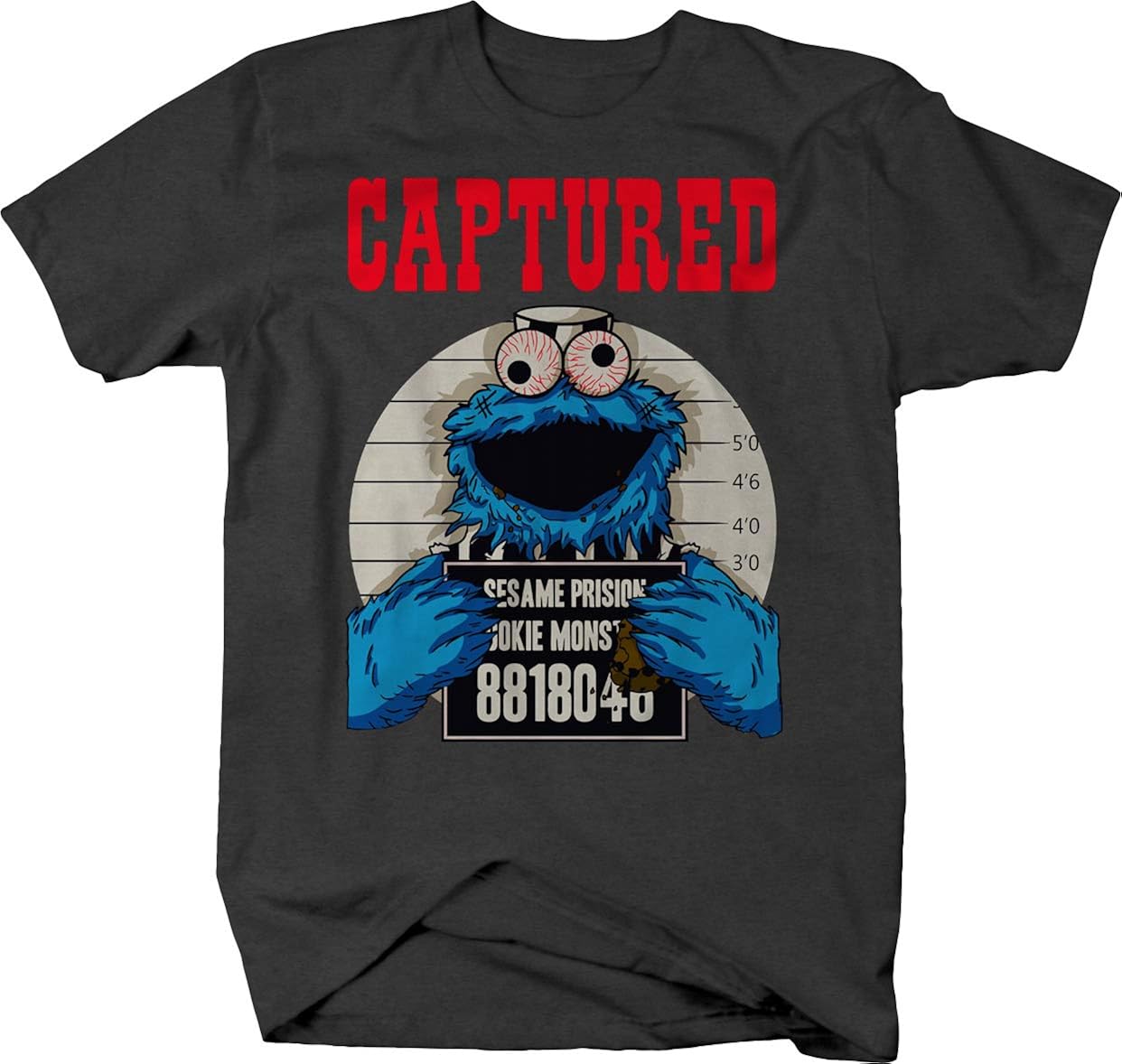 Stoned Shirts Captured Seasame Prison Cookie Monster Fugitive Busted