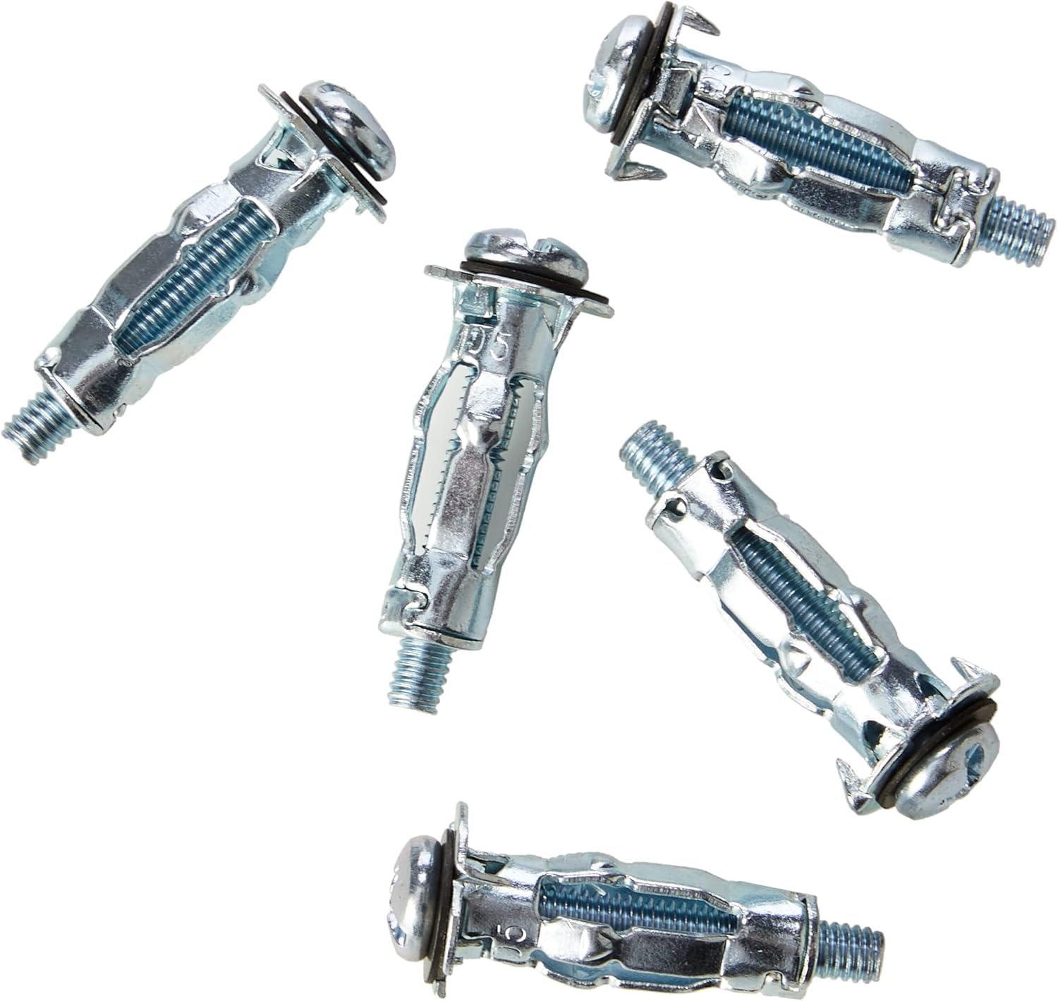 AHC K-ZPCW438B5 M4 x 38 mm Interset Hollow Wall Anchor and Zinc Plated Screw - Zinc/Clear (Pack of 5)