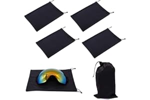 Seaponer Ski Goggle Bag, Protection Bags for Snow Goggles Ski Mask, Soft Micro-Fiber Protective Storage Case Sleeve, 4PCS
