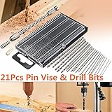 DRILLPRO 21PCS Pin Vise Twist Drill Bit Set