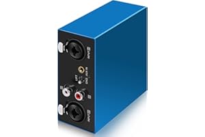 YAREMYEYE 6.35&XLR 1/4″TRS RCA 3.5mm AUX Input Output Multi Channels Ground Loop Noise Isolator Gold Coating Audio Hum Eliminator Speaker Noise Filter Aluminum Shell HIFI Stereo Audio Player (Blue)