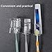 Toothbrush Holder Wall mounted Toothpaste Cup and Razor holder save space keep dry stainless steel strong adsorb 3M Adhesive 304 Stainless Steel for Bathroom or Kitchen Counter (3 pack) (3 Pack)
