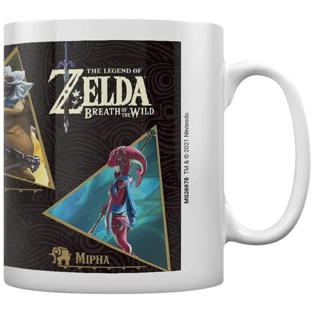 The Legend of Zelda Breath of The Wild Mug (Champions Design) 11oz Ceramic Mug - Official Merchandise, White
