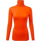 FASHIONOLIC Womens Premium Long Sleeve Turtleneck Lightweight Pullover Top Sweater (S-3X, Made in USA)