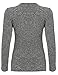 ROMWE Women's Long Sleeve Bodycon Tee Shirt Deep V Neck Lace Up Top