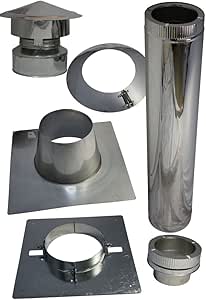 Juego de conducto de techo para chimenea, para tejado plano de betún