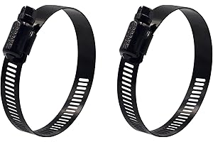 ISPINNER 2pcs 3 Inch Stainless Steel Adjustable 52-76mm Size Range Worm Gear Hose Clamp, Fuel Line Clamp for Plumbing, Automotive and Mechanical Application (Black)