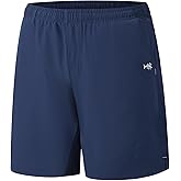 BASSDASH Men’s 7” Fishing Shorts UPF 50+ Lightweight Water Resistant Quick Dry for Hiking with Zipper Pocket FP06M