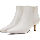 GENSHUO Women's Pointed Toe Kitten Ankle Booties 2.75 Inch high heel Fall Winter Short Boots with Side Zipper for Work Party or Everyday Elegance