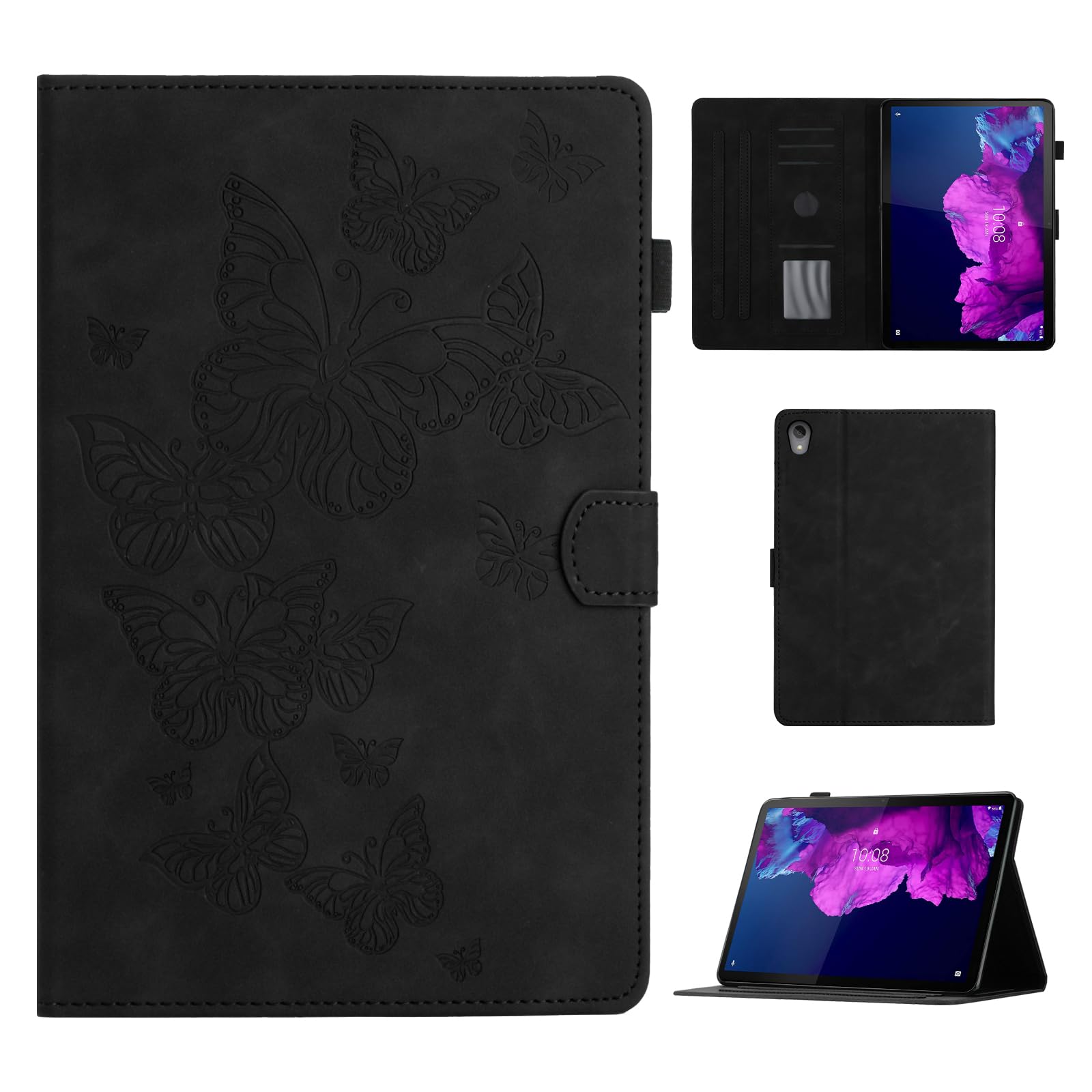 CASAFUNY Case Cover for Lenovo Tab P11 TB-J606/P11 Plus TB-J607 Protective Cover with Stand and Car Wake Up/Sleep Cover for Lenovo Tab P11 / P11 Plus 2021, Black