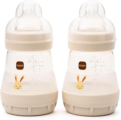MAM Easy Start Anti-Colic Bottles 2 Pack 160ml Linen Shell