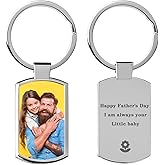 HYPERFOLD Double Side Custom Keychain with Picture Personalized Engraving Photo Text Customized Gifts for Men Women