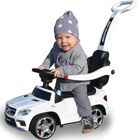 Stimo Mercedes Benz AMG Rutschauto (offiziell lizenziert) Kinder Fahrzeug Rutscher Auto (AMG GL63 WEIß)