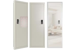 MyVoice 53" In-Wall Gun Safe Between Studs, Dual Alarm System Hidden Rifle Safe with Electronic Touchscreen Lock, Heavy-Duty Steel for Concealed Firearm Storage