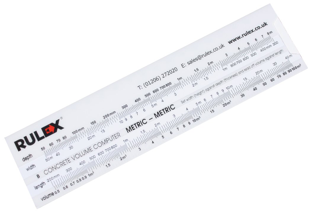 Rulex Concrete Volume Calculator Slide Chart - UK manufactured