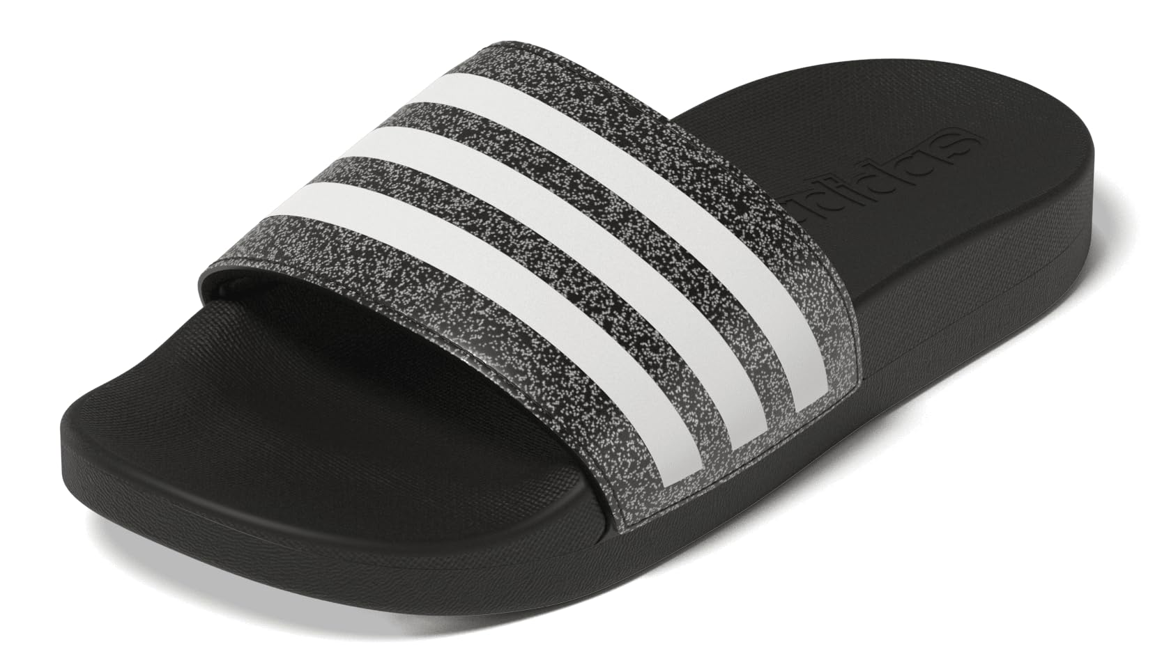 Adidas Adilette Comfort Slides Sandal, Core Black/White/Core Black