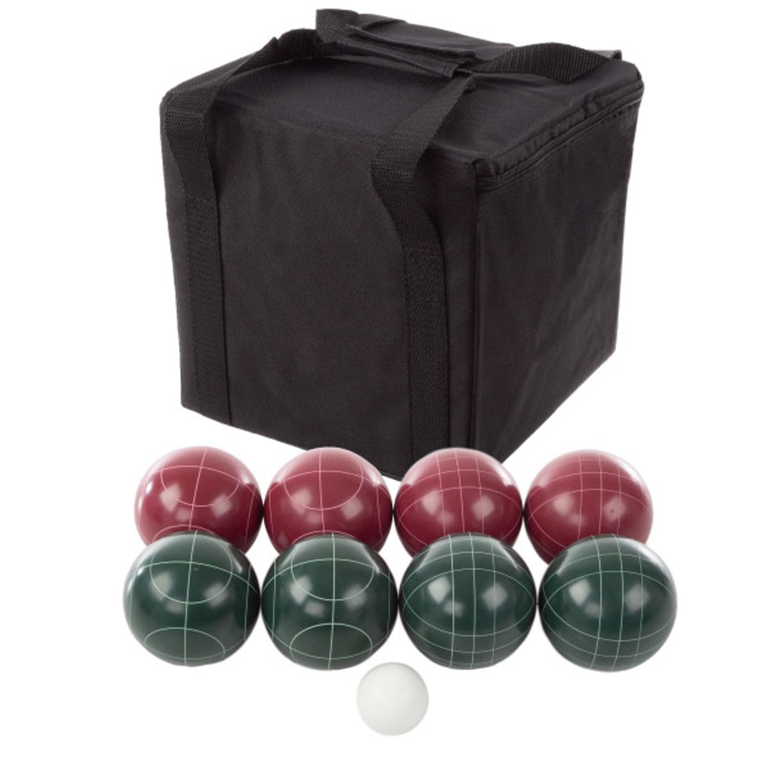 HEY! PLAY! Regulation Size Bocce Ball Set,Green,Red