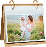 ZEEYUAN 6x4 Slip In Photo Album Frame 60 Pockets MDF Desk Calendar Style view 1