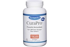 Euromedica CuraPro 750 mg - 120 Softgels - High Potency Turmeric Curcumin Supplement - Liver, Brain & Immune Support - 120 Servings