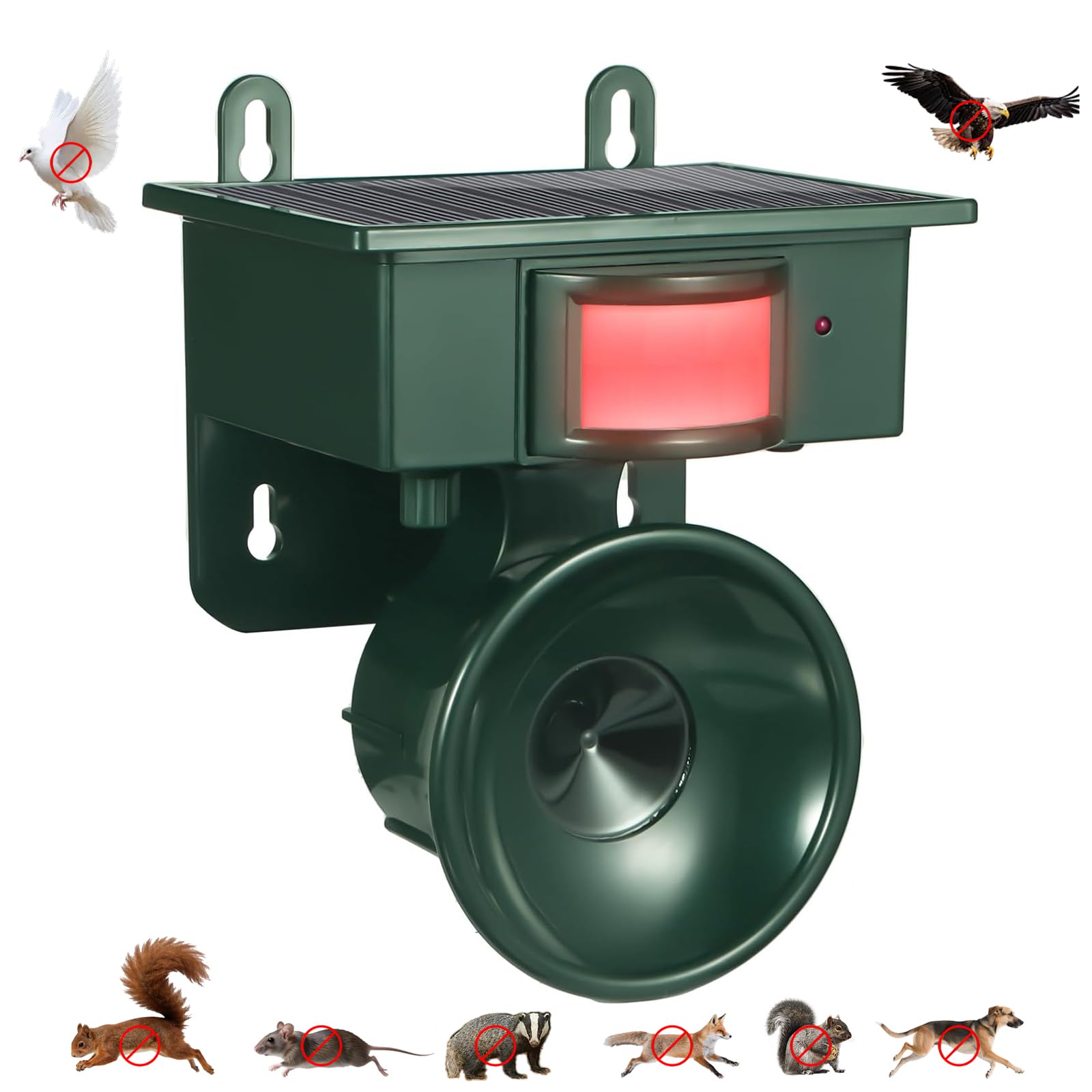 Photo 1 of 2026 Solar Ultrasonic Bird Repellent Devices Bird Repeller Outdoor Motion Activated Bird Deterrents for Outside IP65 Woodpecker Deterrent Pigeon Goose Repellent for Patio Balconies Porch Rooftop