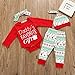 Von kilizo Christmas 4Pcs Outfit Set Baby Boys Girls Daddy's Favorite Gift Rompers(3-6 Months)