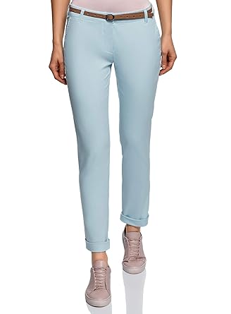 oodji Ultra Damen Chinohose mit Gürtel